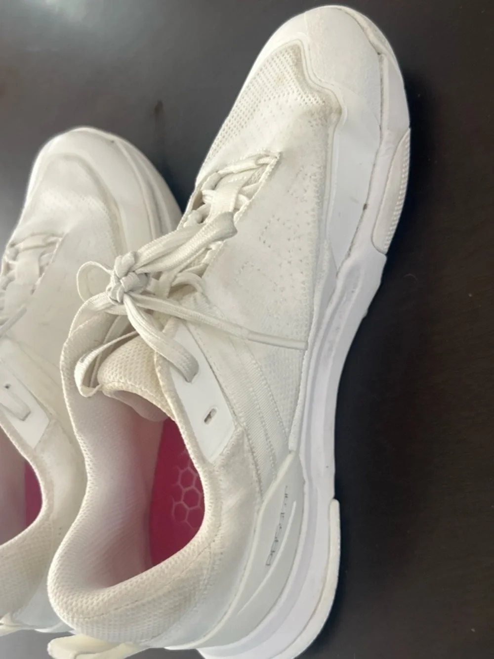 Women’s Athletic Sneakers in Off-White with Pink Insoles
